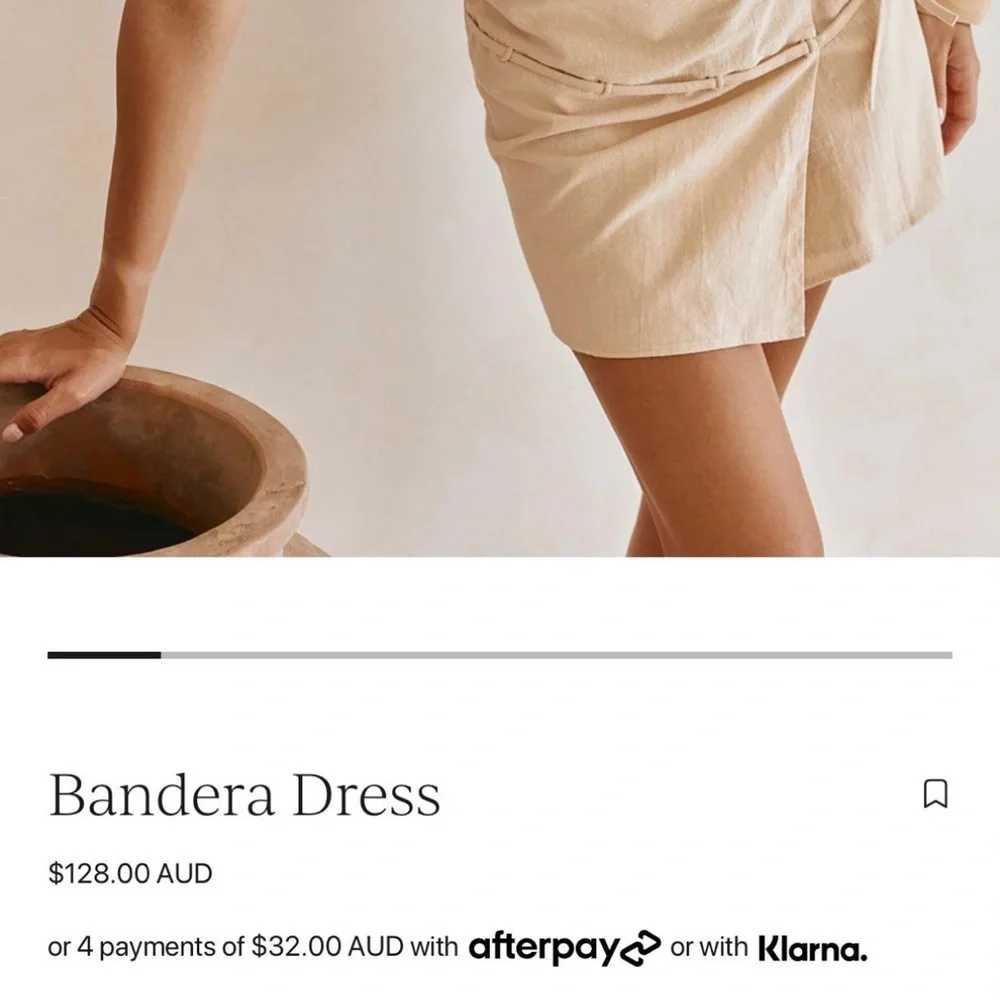 🆕 NWT! SABO Bandera strapless mini dress in beige - Picture 4 of 9